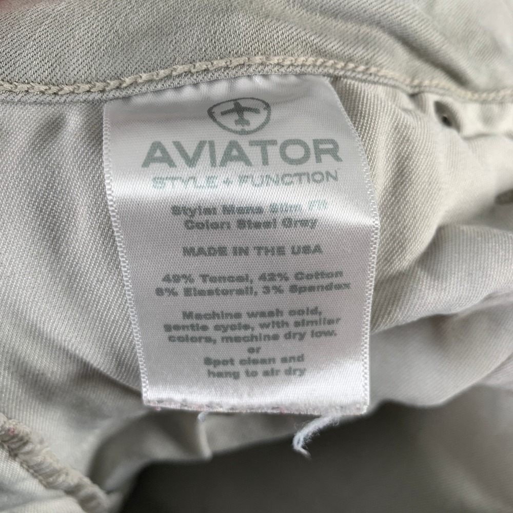 Aviator Jeans Men 30x30 Steel Grey Slim Stretch Pant - Picture 10 of 14